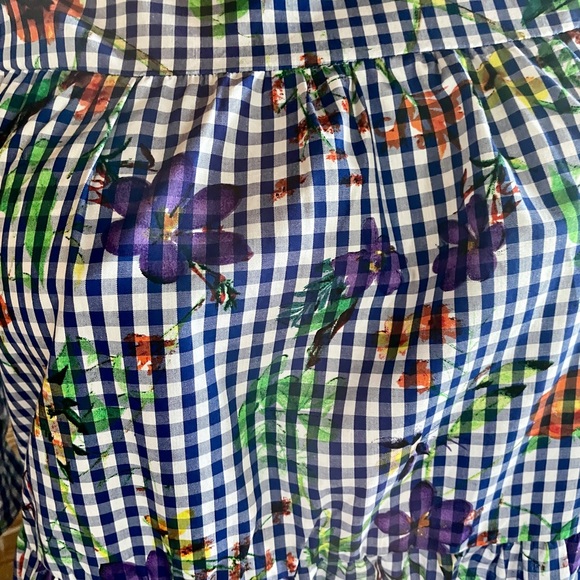 NWT $175 ROMEO & JULIET COUTURE Gingham & Floral Print DRESS Size Medium - Picture 3 of 16